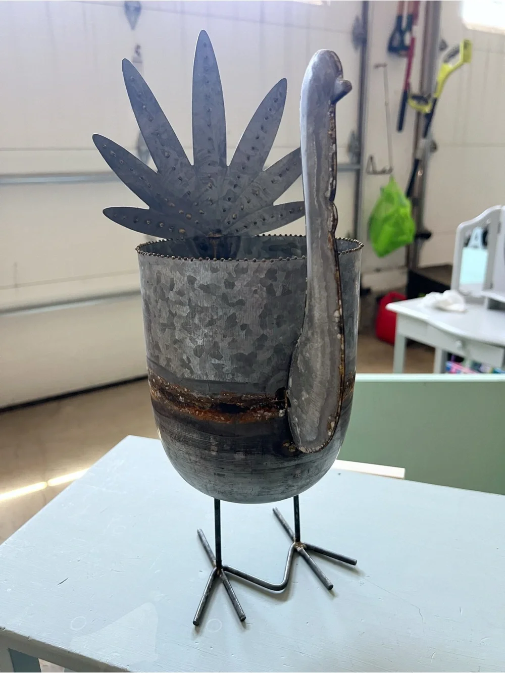 Galvanized Metal Turkey Wine Chiller / Planter